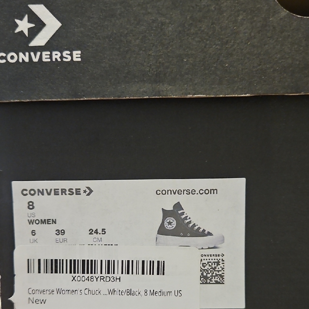 Converse Womens High-Top Sneakers - Black and White - Picture 2 of 2